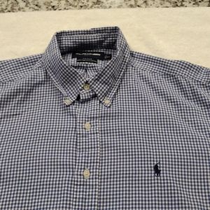 Ralph Lauren Golf xl long sleeve button down navy and white shirt navy pony